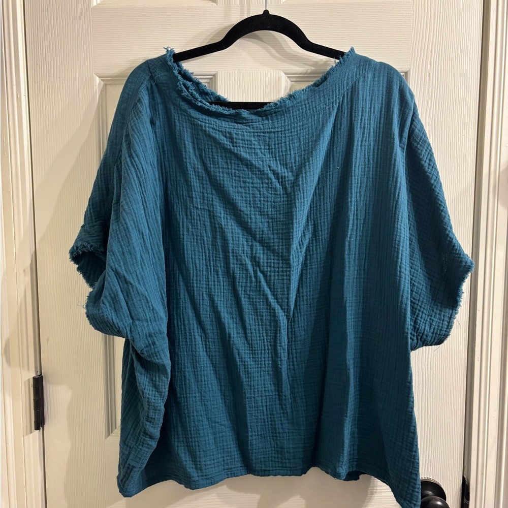 Relaxed Teal Women’s Gauze Top